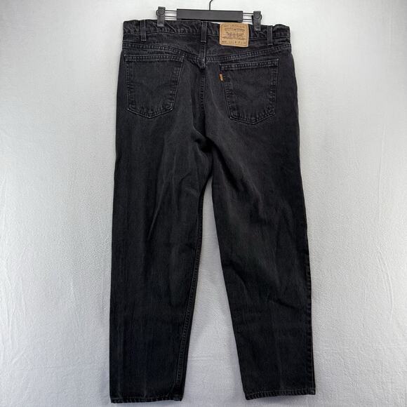 Vintage Levis Jeans Fits 36x30 Black Relaxed Straight 555 Loose Orange Tab USA - Picture 6 of 10